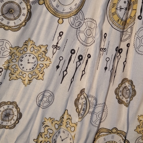 Bea & Dot by Modcloth Time Is Of The Elegance Clock Watch Print Dress XS - Picture 3 of 8